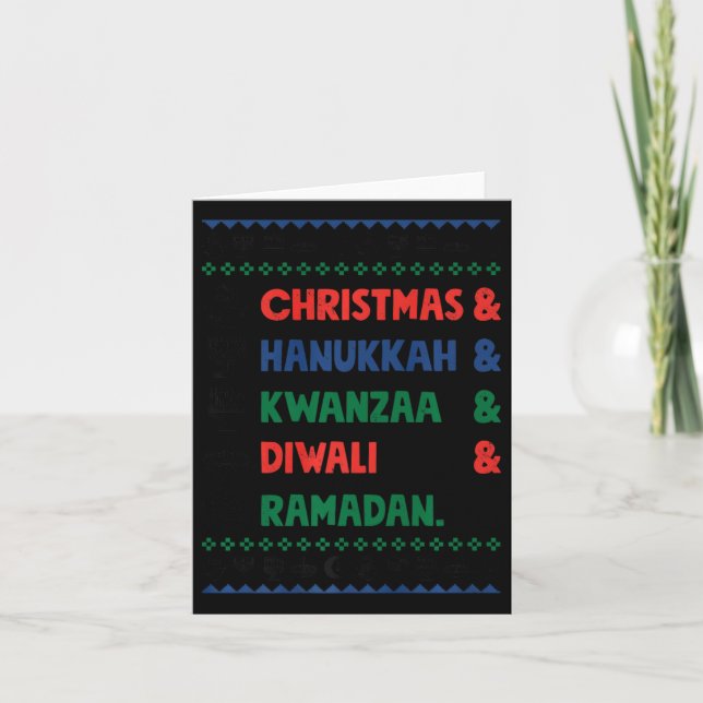 Cartão Natal Hanukkah Kwanzaa Diwali Ramadan Funny Ug (Frente)