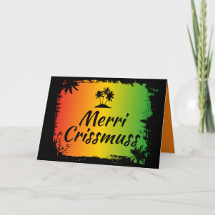 Cartão Natal Jamaicano Rasta Tropical