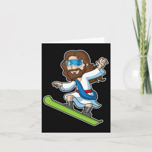 Cartão Natal Jesus Snowboard Snowboarder Snowboard