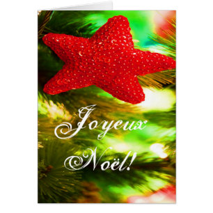 Cartão Natal Joyeux Noel Red Christmas Star III