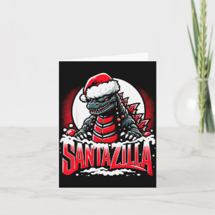 Cartão Natal Kaiju Santazilla Monstro Japonês Dinossa