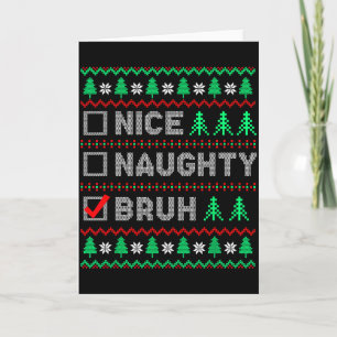 Cartão Natal Legal Travesso Irmão Engraçado Lista De Nata