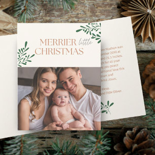 Cartão Natal Mais Alegre Uma Foto Folhagens