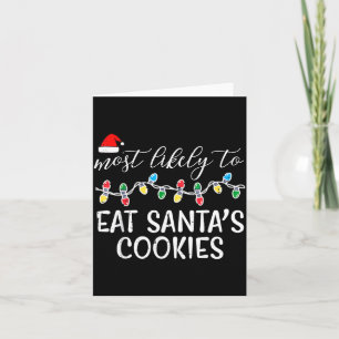 Cartão Natal Mais Provável Comer Biscoitos Do Papai Noel