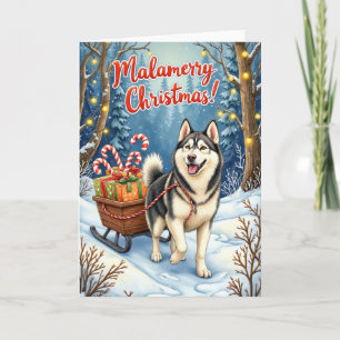 Cartão Natal Malamerry – Malamute do Alasca Natal