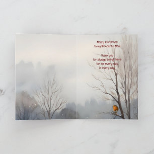 Cartão Natal Maravilhosa Mãe Inglês Robin