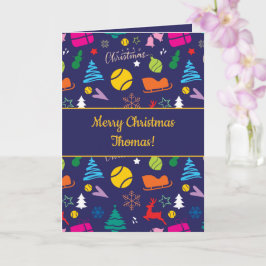 Cartão 🎄 Natal 🎾 marinho azul tênis