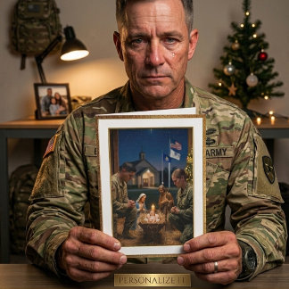 Cartão Natal Militar Cristão Patriótico