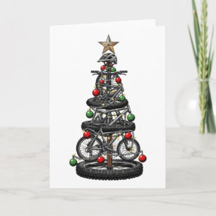 Cartão Natal Mtb Mountain Biking Árvore Natal Engraçado H