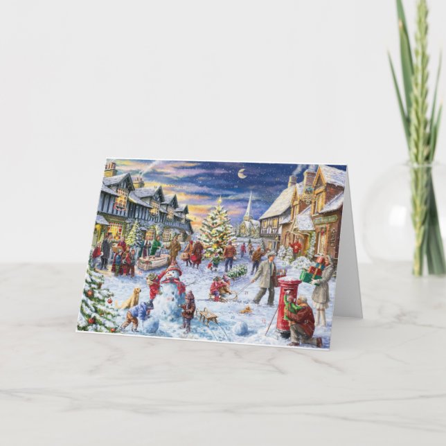 Cartão Natal na aldeia (Frente)