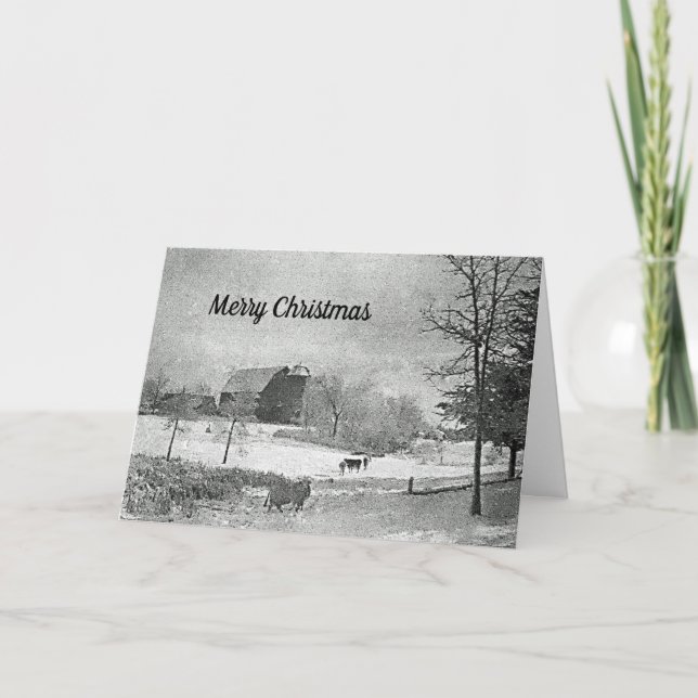 Cartão Natal na antiga fazenda (Frente)