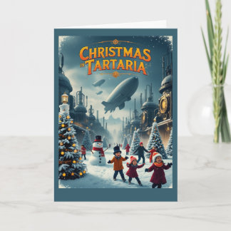 Cartão Natal na Carta da Tartária Conspiração Vintage