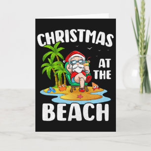 Cartão Natal Na Praia Verão Papai Noel Natal Em Julho