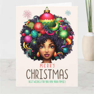 Cartão Natal Negro Sista Melanin Rainha Xmas