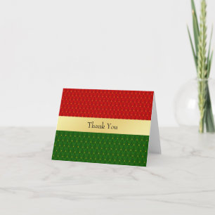 Cartão Natal Obrigado Árvores Vermelhas e Douradas