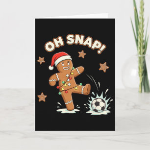Cartão Natal Oh Snap Biscoito de Natal Futebol de Natal N