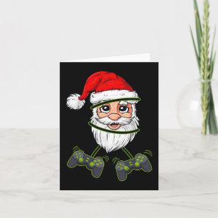 Cartão Natal Papai Noel Controles de Video Game Meninos 