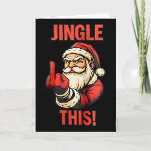 Cartão Natal Papai Noel Dedo do Meio Natal Camisa de dorm