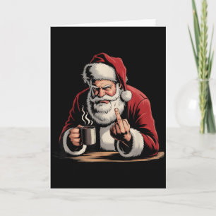 Cartão Natal Papai Noel Dedo do Meio Sarcástico Natal Div