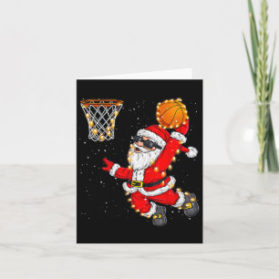 Cartão Natal Papai Noel Dunking A Bysketbyll Xmas Fo