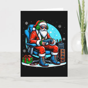 Cartão Natal Papai Noel Gamer Xmas Vídeo Engraçado Jogos 