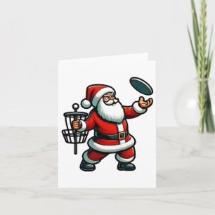 Cartão Natal Papai Noel Jogando Golf Pajama Xma