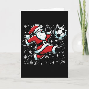 Cartão Natal Papai Noel Pé Kick Xmas Futebol Homens Menin
