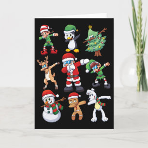 Cartão Natal Para Crianças Meninos Santa Dabbing Elfos Pr