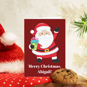 Cartão Natal para Crianças Personalizadas do Red Santa Cl
