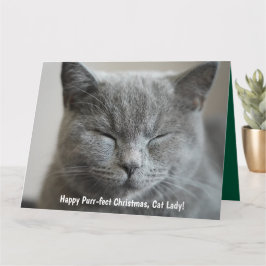 Cartão Natal perfeito para a Gatinho de Cinza cômoda pers