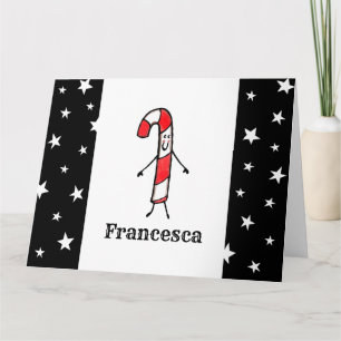 Cartão Natal personalizado de canas candi