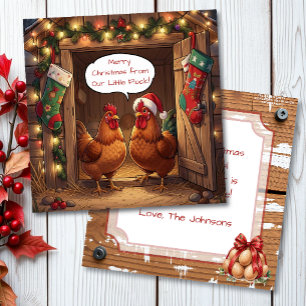 Cartão Natal Personalizado de Frango Engraçado