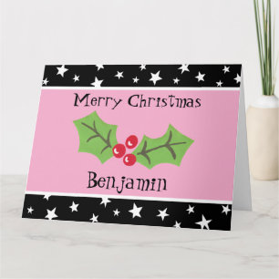 Cartão Natal Personalizado Holly & Berries