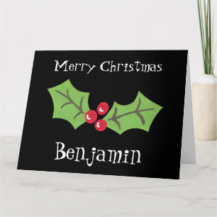 Cartão Natal Personalizado Holly & Berries
