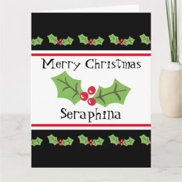 Cartão Natal Personalizado Holly & Berries