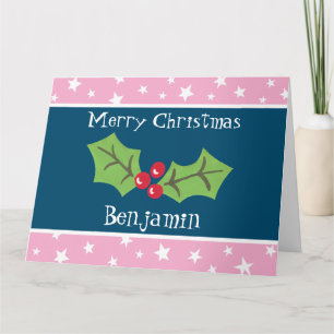 Cartão Natal Personalizado Holly & Berries