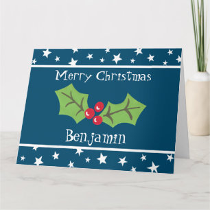 Cartão Natal Personalizado Holly & Berries