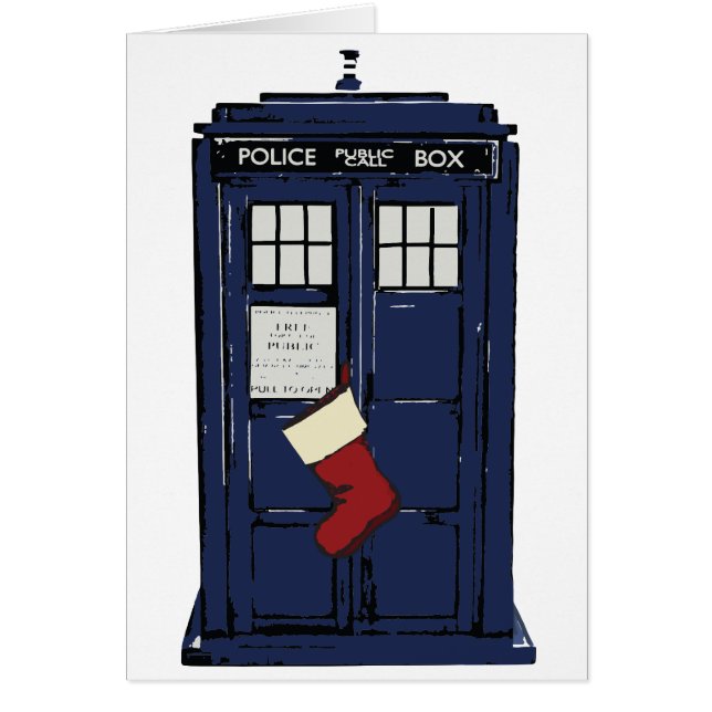 Cartão Natal público da caixa de chamada da polícia (Frente)