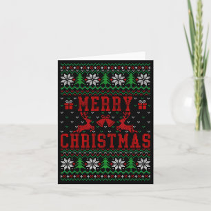 Cartão Natal Reno Papai Noel Floco de Neve Camisa de Nata