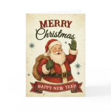 Natal Retrô Feliz e Ano Novo Feliz