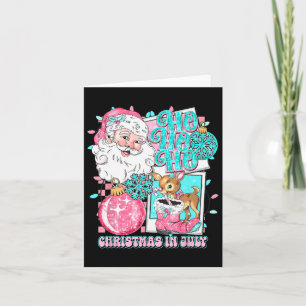 Cartão Natal Rosa Em Julho Papais noeis Retroristas Disco