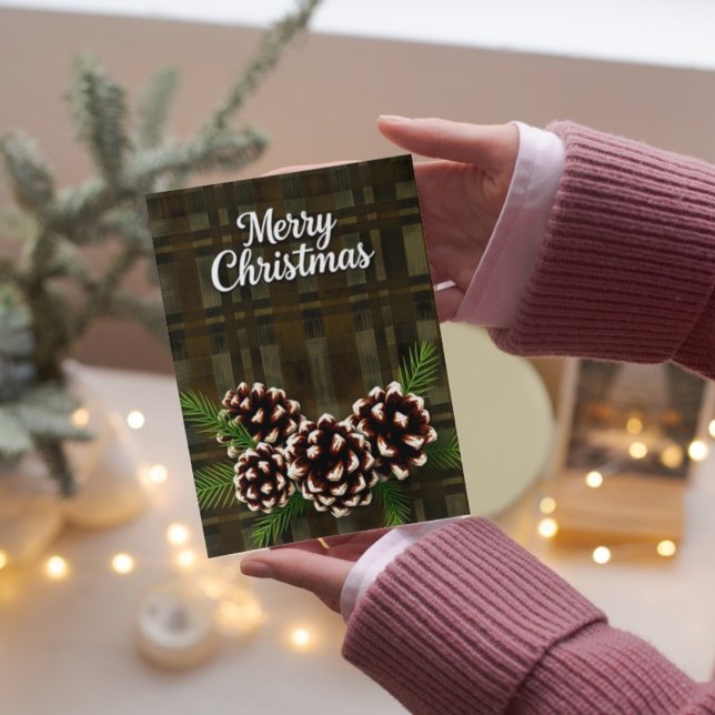 Cartão Natal Russo com Pinecones (Criador carregado)