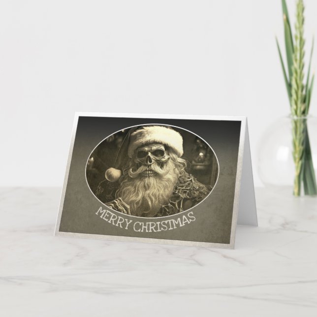 Cartão Natal Sinistro - Papai Noel Esqueleto 65609 (Frente)