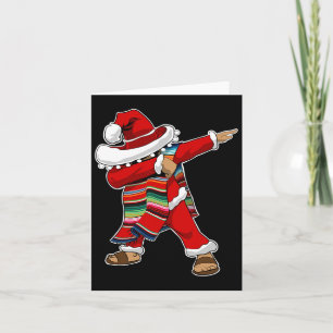 Cartão Natal Sombrero Dabbing mexicano Serape Poncho S