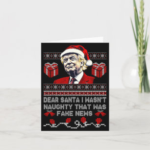 Cartão Natal Trump Querido Papai Noel Notícias Falsas Div