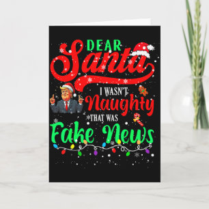 Cartão Natal Trump Querido Papai Noel Notícias Falsas Eng