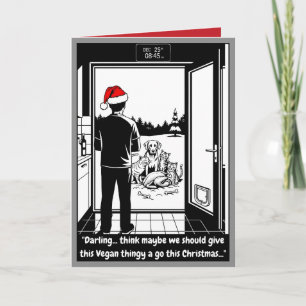 Cartão Natal Vegano Engraçado