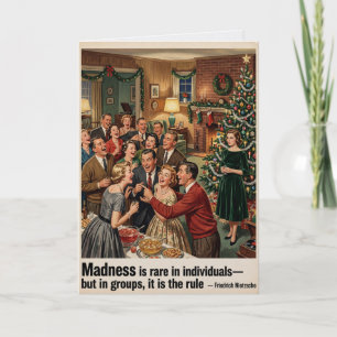 Cartão Natal Vintage Nietzsche Sarcástico