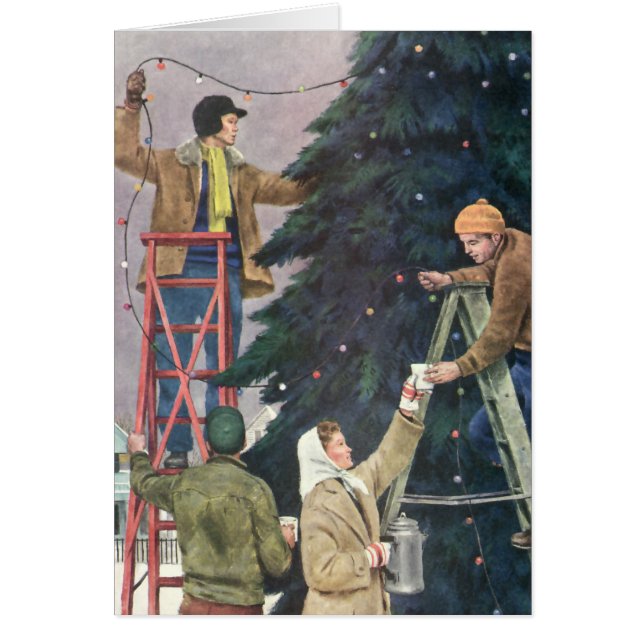 Cartão Natal Vintage Obrigado (Frente)