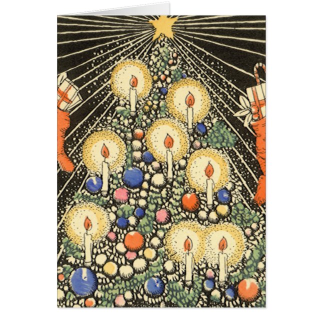 Cartão Natal Vintage Obrigado (Frente)